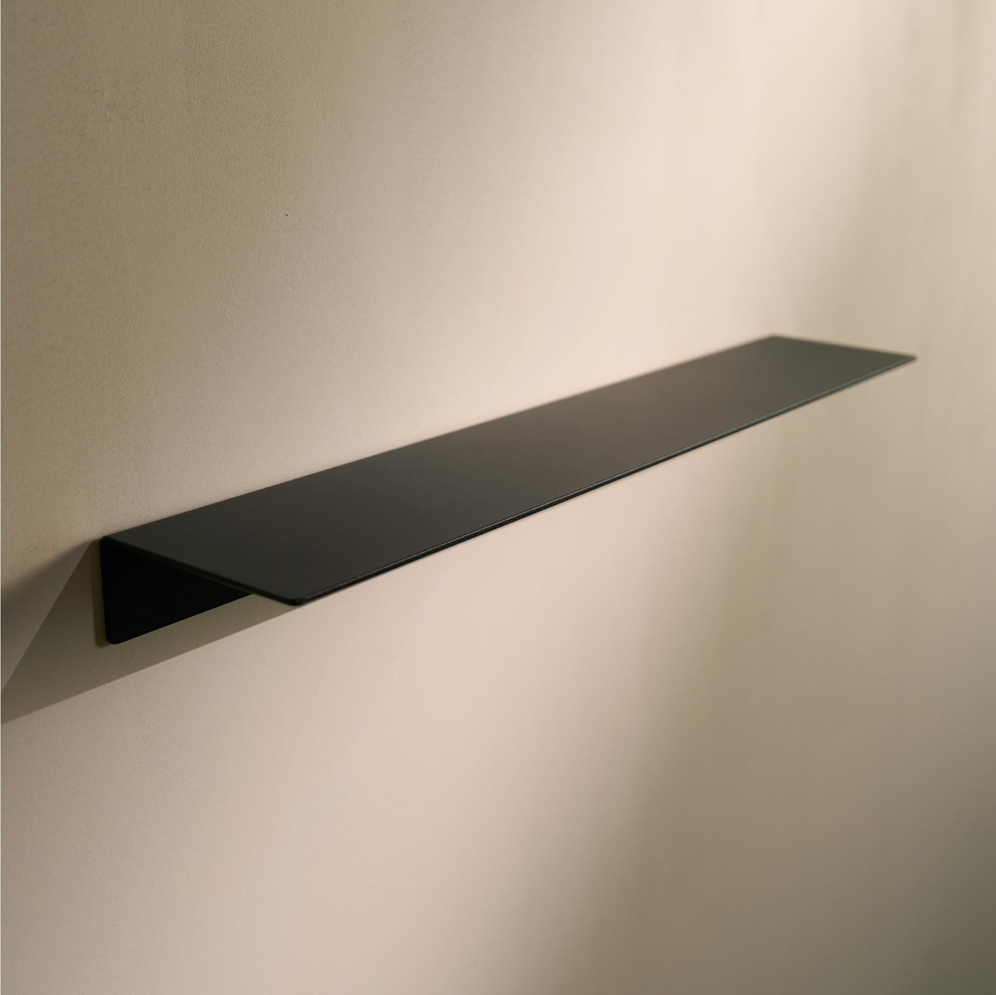 Designfabrik Hamburg Étagère Douche sans Perçage | Étagère Murale Autocollante pour Salle de Bain et Cuisine | Support de Rangement Moderne en Aluminium | 58 cm | Noir Mat