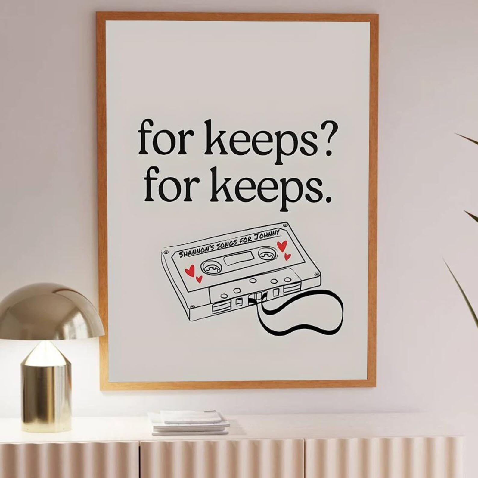 Toile avec citations d'amour modernes et design cassette rétro poétique - 8