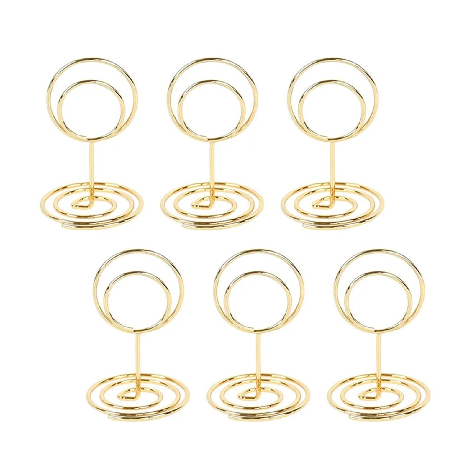 VHcgCGJ Table number holder, 10pcs Metal Place Card Holders Wedding Table Number Name Sign Birthday Party Home Decoration(Gold round)