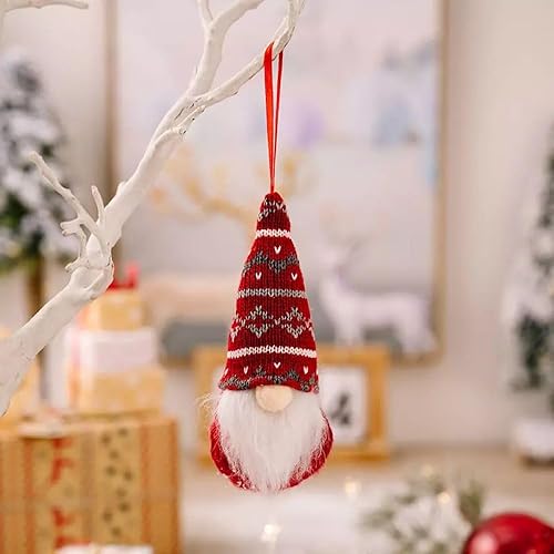 Miniatura 6 de Juego de 12 adornos de Navidad de gnomos suecos de felpa para árbol de Navidad, adornos de fieltro para árbol de Navidad, adornos para árbol de