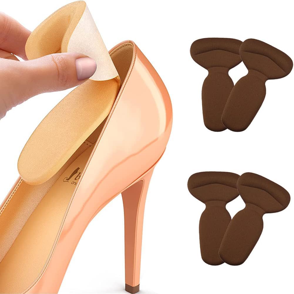 FEXMY 2xPair Shoe Bite Protector Foot Pad Shoe Tape Self-Adhesive Foot Care Protector Grips Liners Loose Shoes Cushion Pads for Women and Men Prevent Blisters Cuts (Brown) (B0CVNBDSCX) Amazon Price History, Amazon Price Tracker