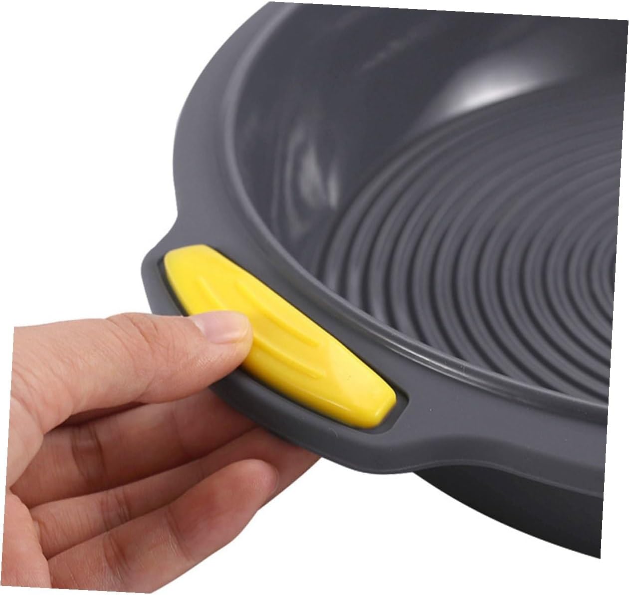 Heat-resistant Silicone Cake Pan Non-stick Round Baking Mold with Dual Handles Multi-function Kitchen Accessory for Cakes Pastries and Gelatin Desserts Random Color