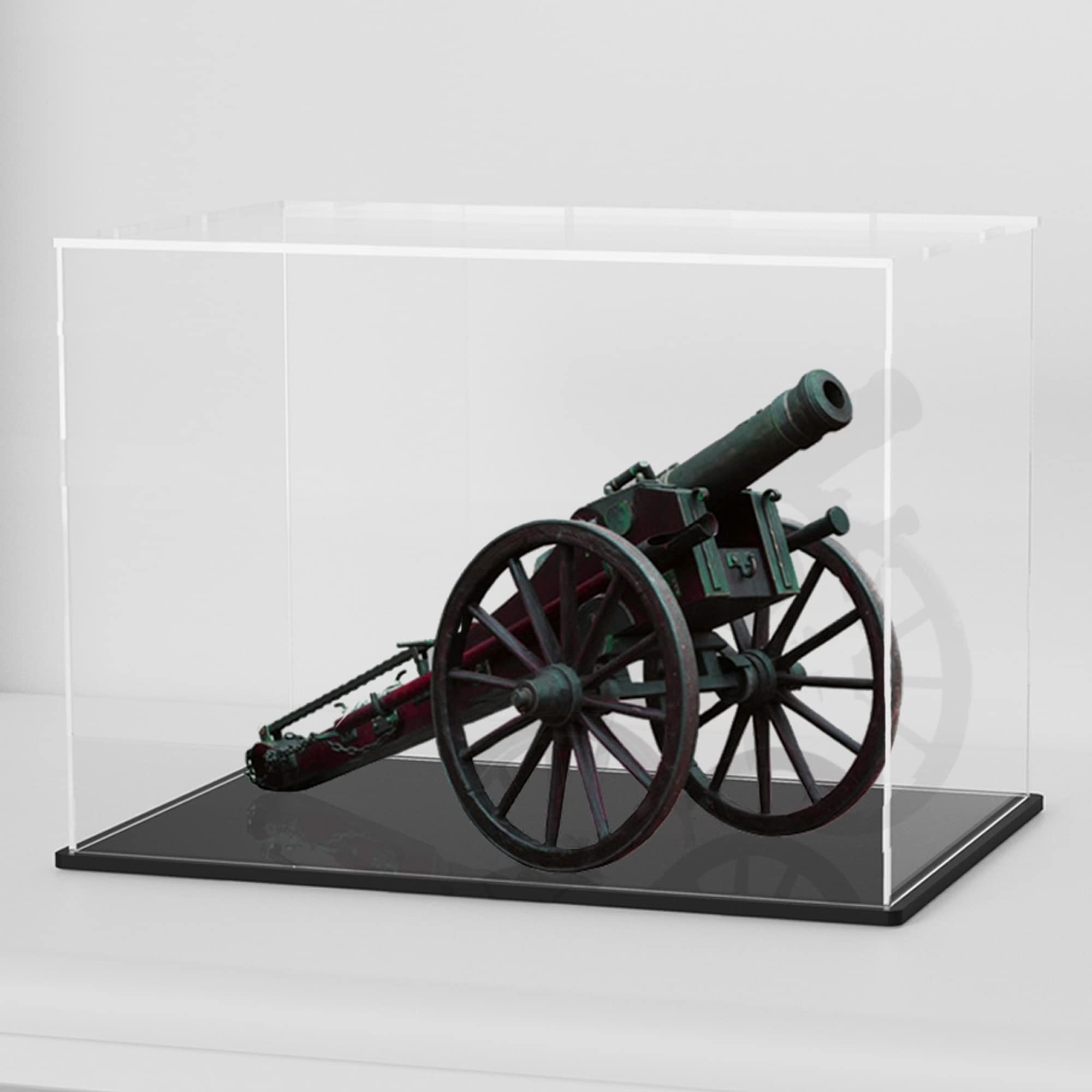 HOPEME Display Case 14.5x11x11 Inch, Acrylic Display Box for Collectibles, Dustproof Acrylic Display Case with Lid and Matt Black Base for Models and Action Figures