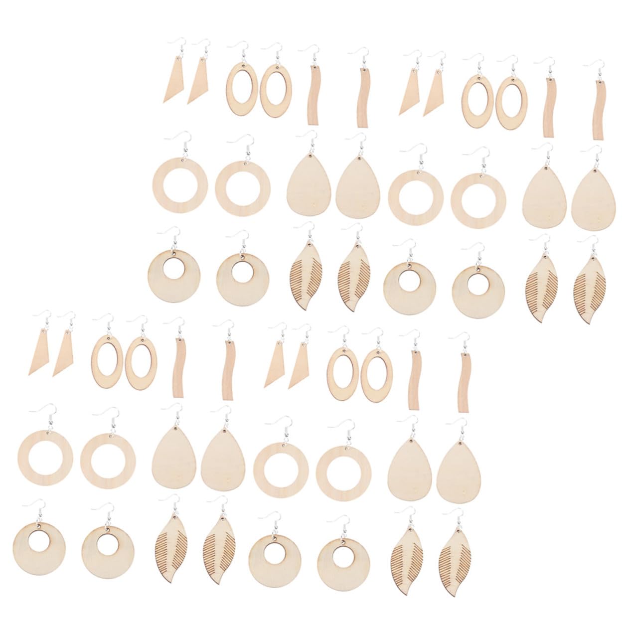 DECORNIJIA Kit de Dijes de Madera para Pendientes Colgantes, 1 Juego DIY