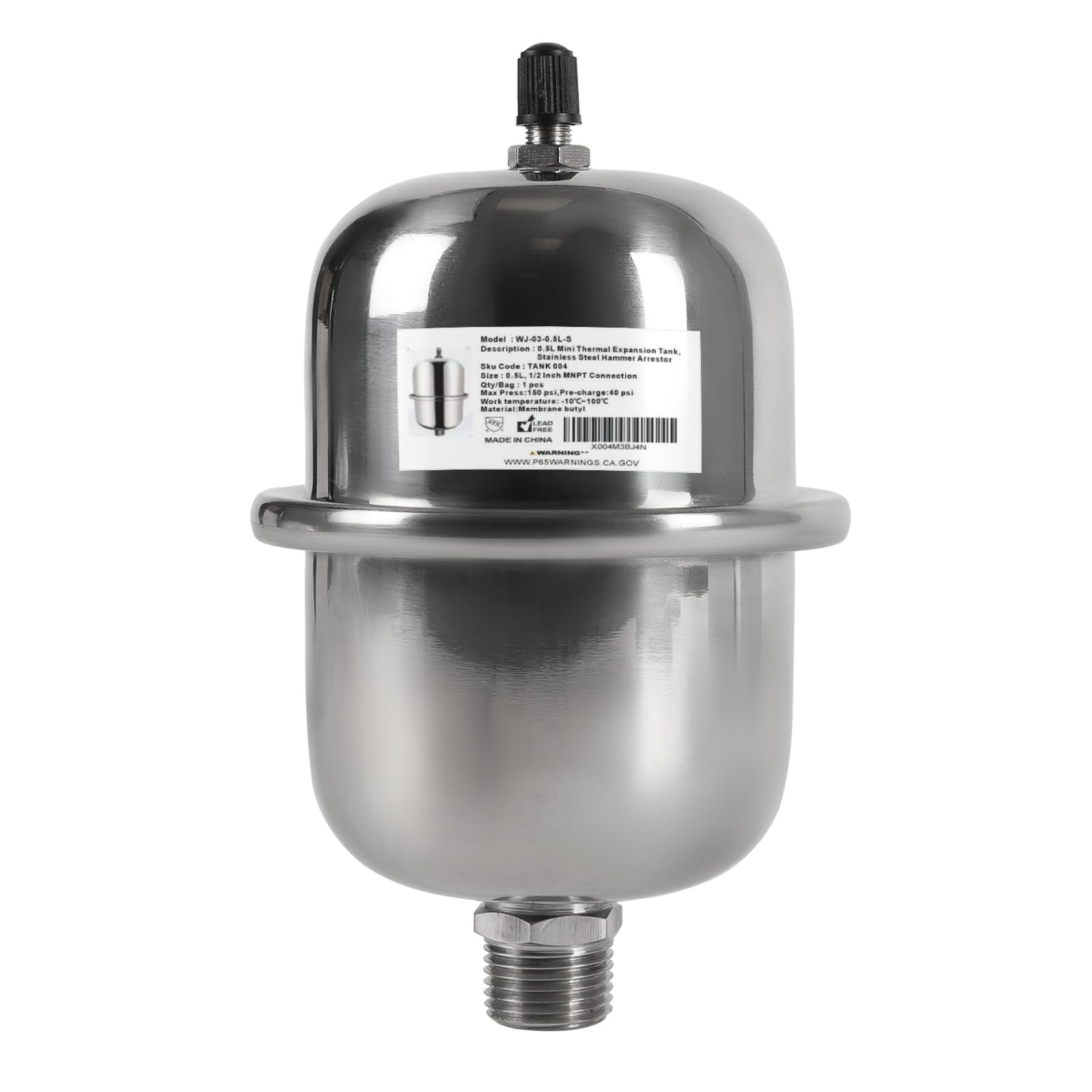 1Pcs EFIELD Mini Thermal Expansion Tank(0.5L),1/2 Inch Threaded(TANK004)