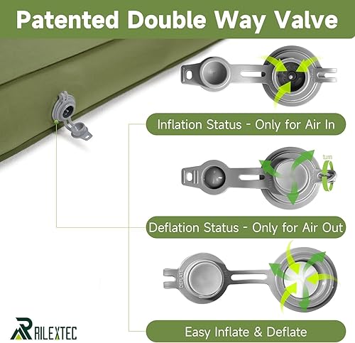 Miniatura 3 de Almohadilla de camping autoinflable de 4 pulgadas de grosor, almohadillas de dormir para acampar con espuma sólida, almohadilla para dormir con saco