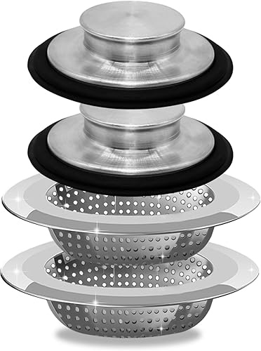 Tapón de drenaje para fregadero de cocina, cesta coladora de fregadero con borde ancho grande de 4.5 pulgadas de diámetro para fregadero de cocina, disponible en Yaxa Colombia