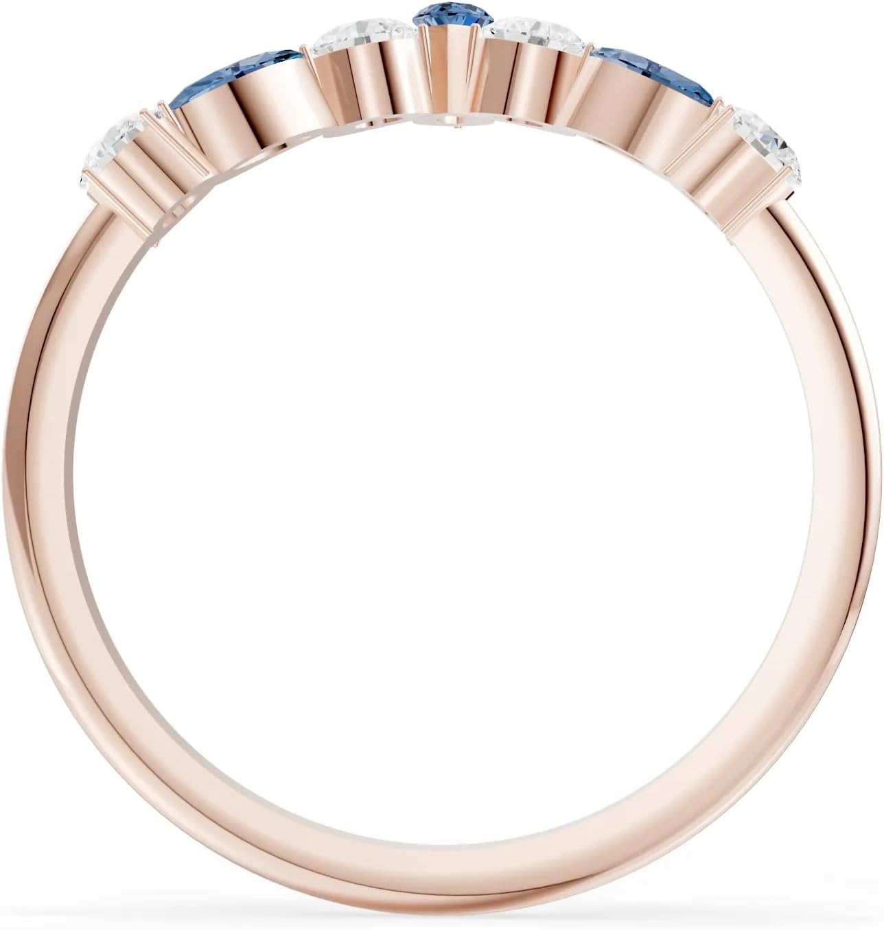 PEORA Marquise Cut London Blue Topaz Stackable Band Available in Solid 10K, 14K or 18K Ring – White, Yellow or Rose Gold