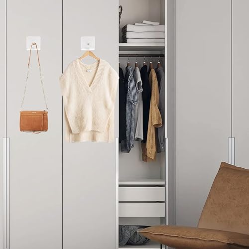 Miniatura 6 de Paquete de 14 adhesivos de pared 2 en 1 sin taladros para colgar adhesivos reutilizables resistentes, impermeables, resistentes al óxido y al aceite