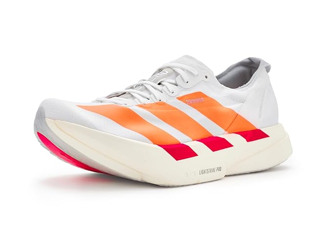 adidas, Mens, Adizero Adios Pro 4 Running Shoes, White/Lucid Red, 7, D - Medium