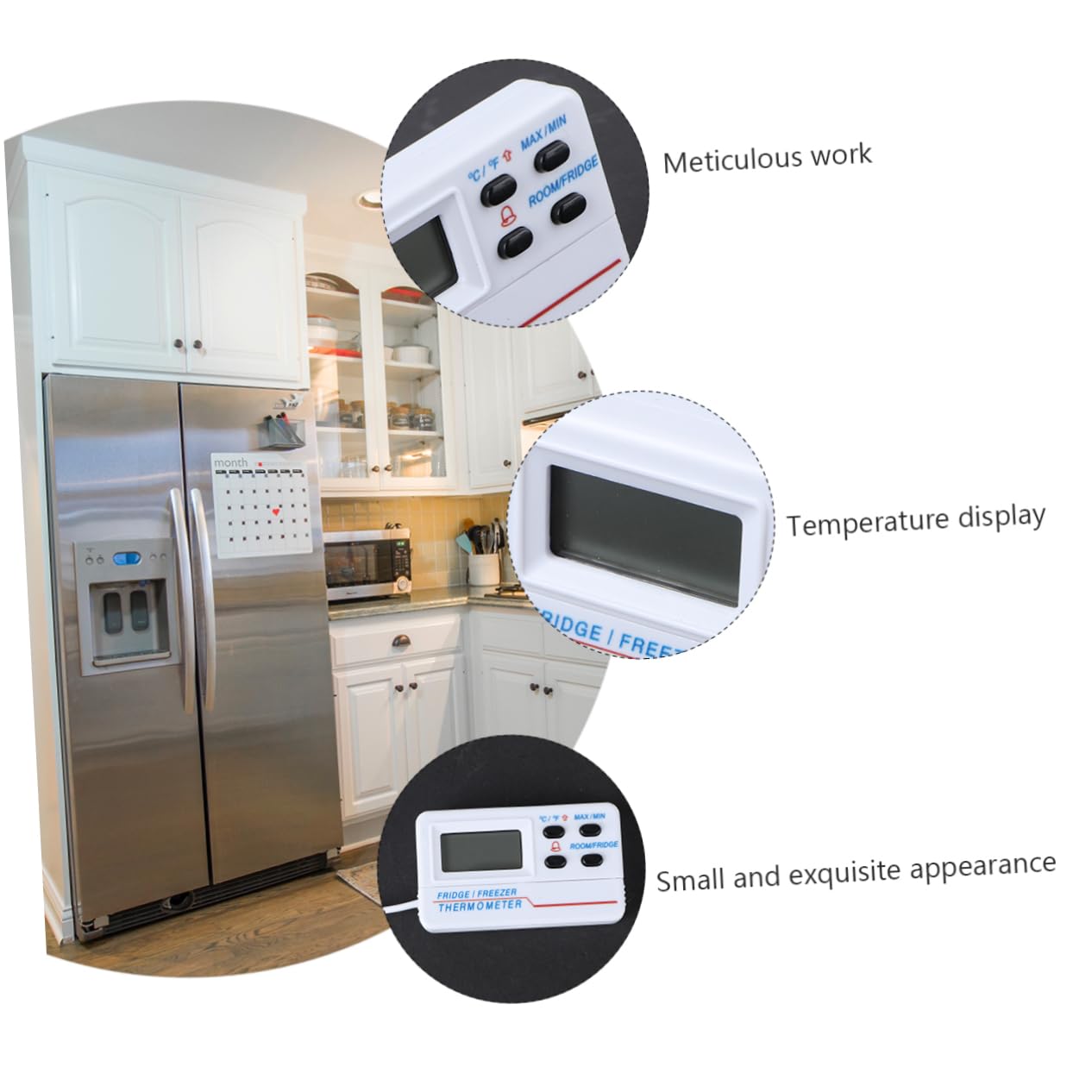 TEHAUX 3pezzi Termometro Digitale Per Interni Ed Esterni Con Allarme Per Congelatore e Frigorifero Precisione Elevata e Display Digitale Design Compatto e Basso Consumo Energetico