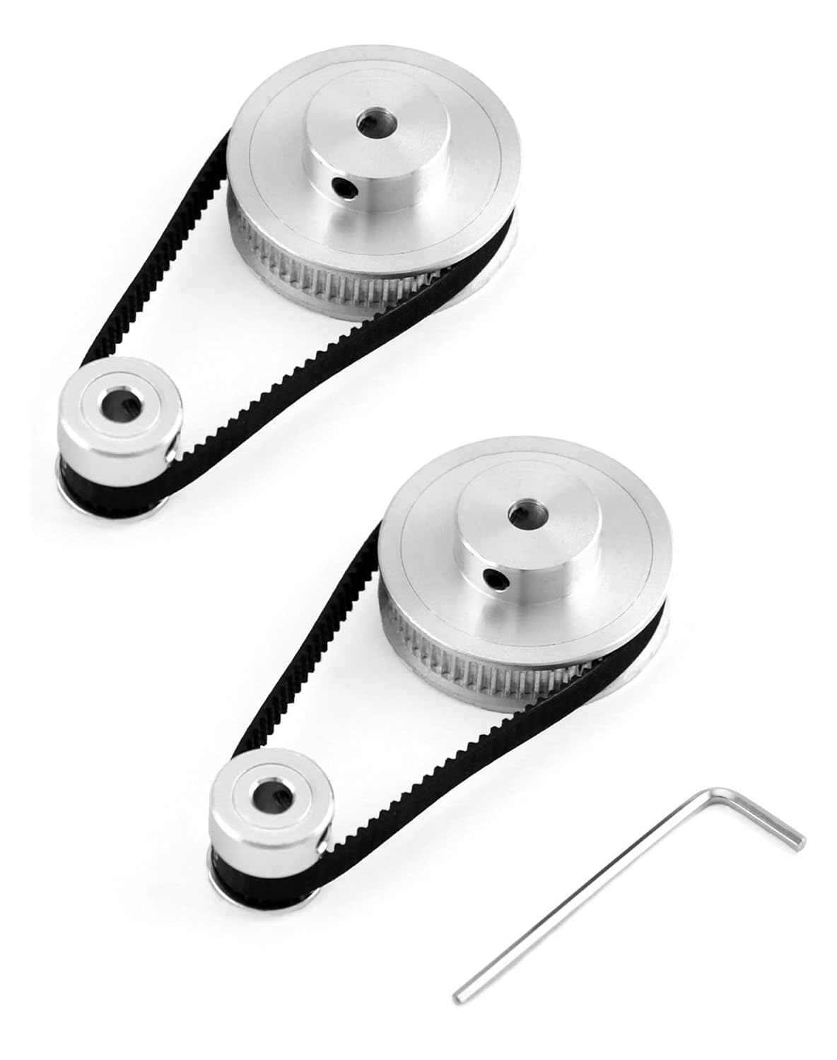 QWORK Synchronous Timing Belt Pulley Kit 2 Pack 2 GT 60/20 Teeth Gear
