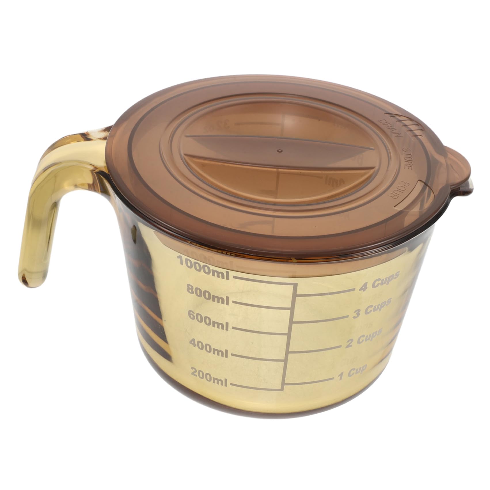 Vaso Medidor de Vidrio de 1000ml con Tapa y Boquilla