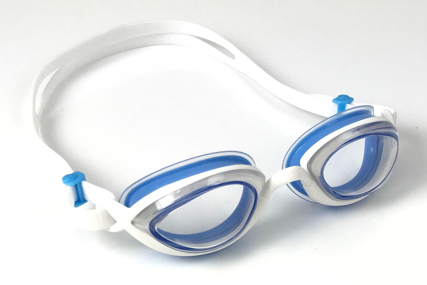 Snake & Pig Basilisk - Gafas de natación, ajuste cómodo para adultos (azul en blanco con lente transparente)