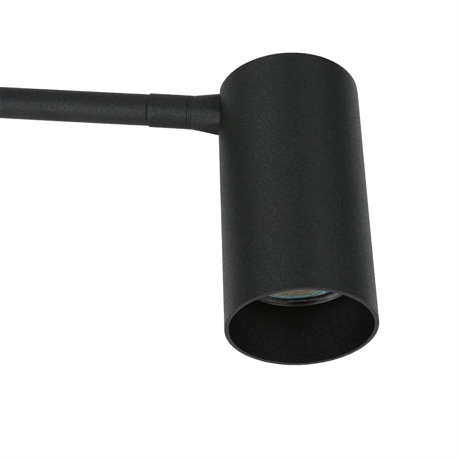 Licht-Erlebnisse Schreibtischlampe Schwarz, Tischleuchte mit Kabel, Leselampe Nachttisch, H:40 cm, GU10, schwenkbar, Schreibtisch, Nachtschrank, Tischleuchte