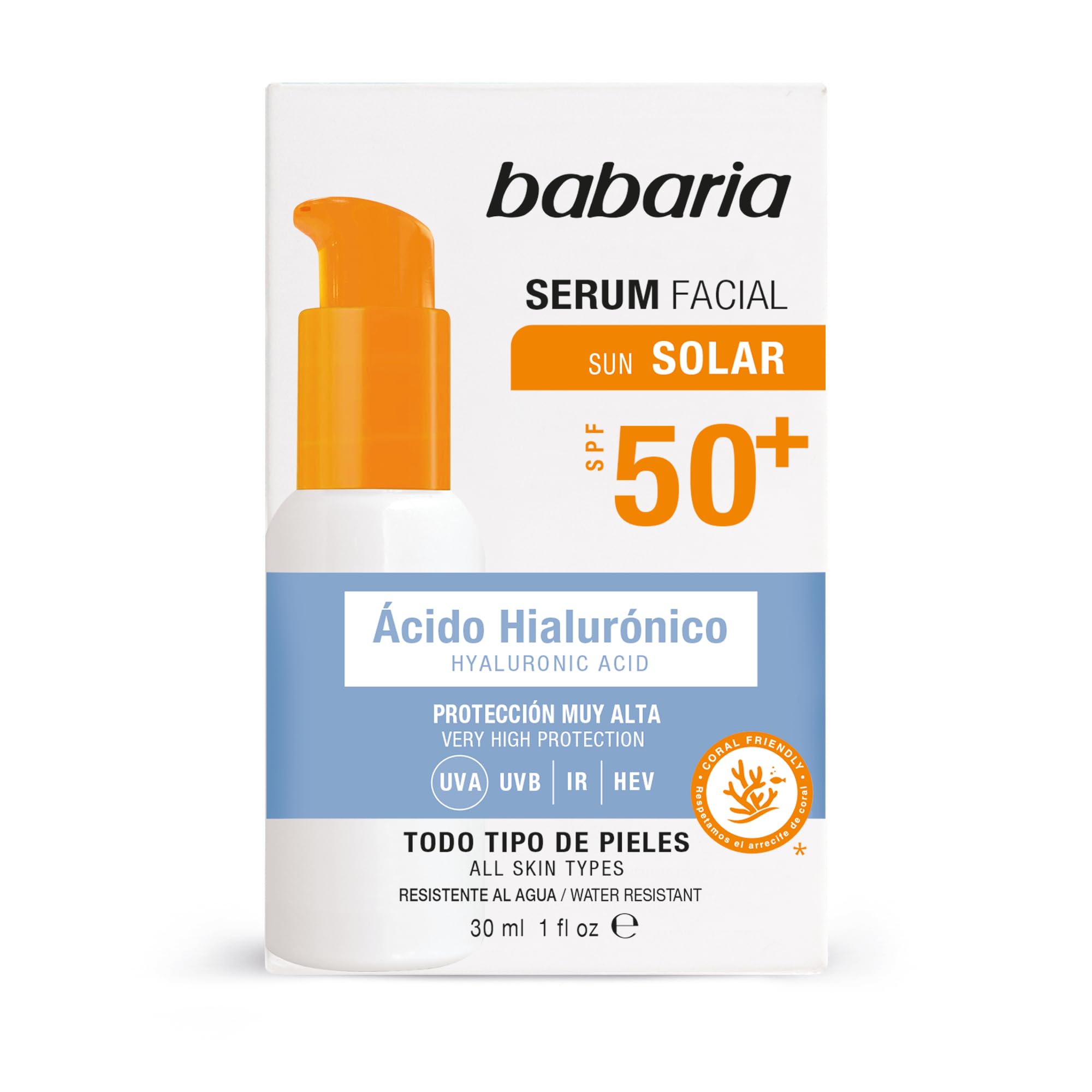 Babaria - Serum Acido Hialuronico | Protector Solar Facial 50 | Acido Hialuronico Serum Facial | Proteccion Solar 50 en oferta en Amazon