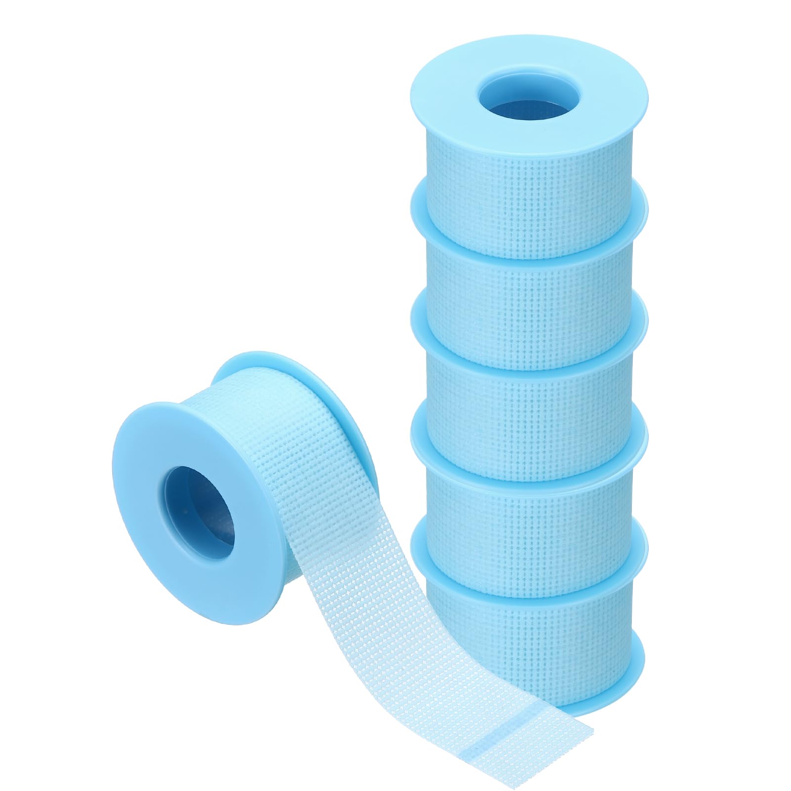 PATIKIL 25mm x 4.5m Eyelash Tape, 6 Rolls Eye Lash Tape Silicone Removal Breathable Easy Tear Adhesive for Eyelash Extensions Clusters Makeup Eye Shadow Eyeliner Lift, Blue