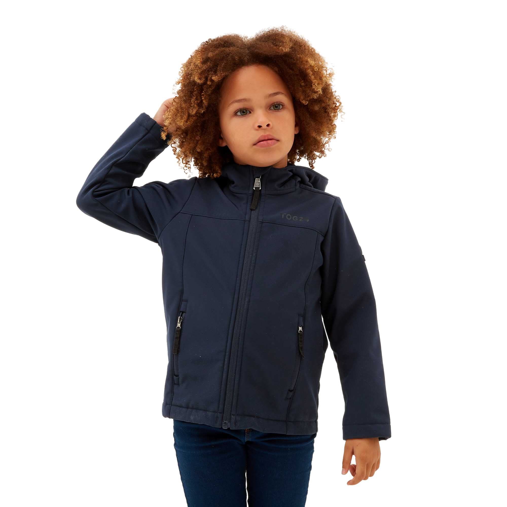 TOG24 Koroma Kids Softshell Hooded Jacket, Lightweight, Breathable, Windproof and Water Resistant, Fleece Lining For Warmth, Ideal for School and General Use