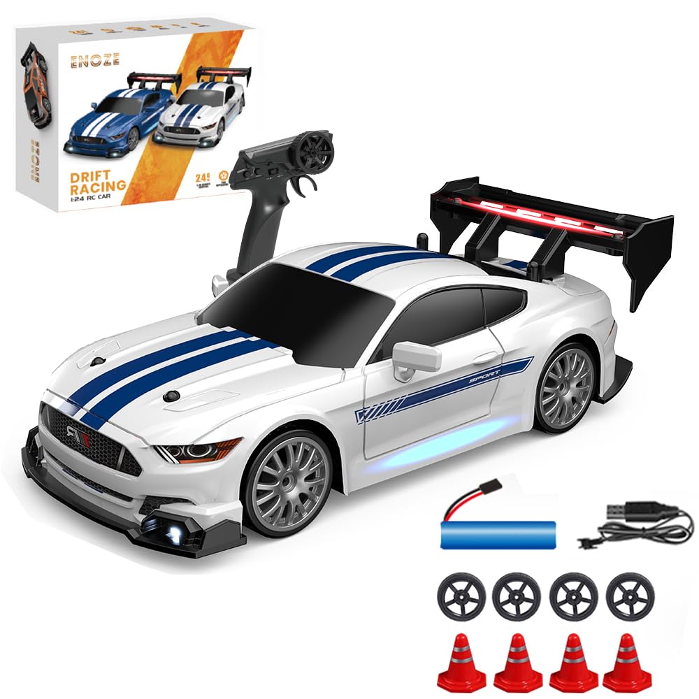 RC Drift Car 1:24 Racing Car 20km/h 4WD 2.4 GHz Remote Control Mini Drift Cars with LED Lights For Kids Adults