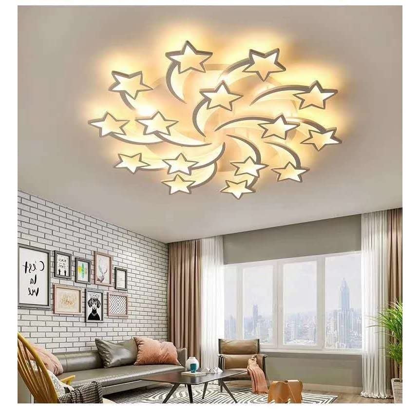 Nowoczesne lampy sufitowe LED, lampy sufitowe, żyrandole do sypialni dziecięcej, lampa sufitowa do salonu, kuchni, jadalni, 15 świateł/kształt gwiazdy