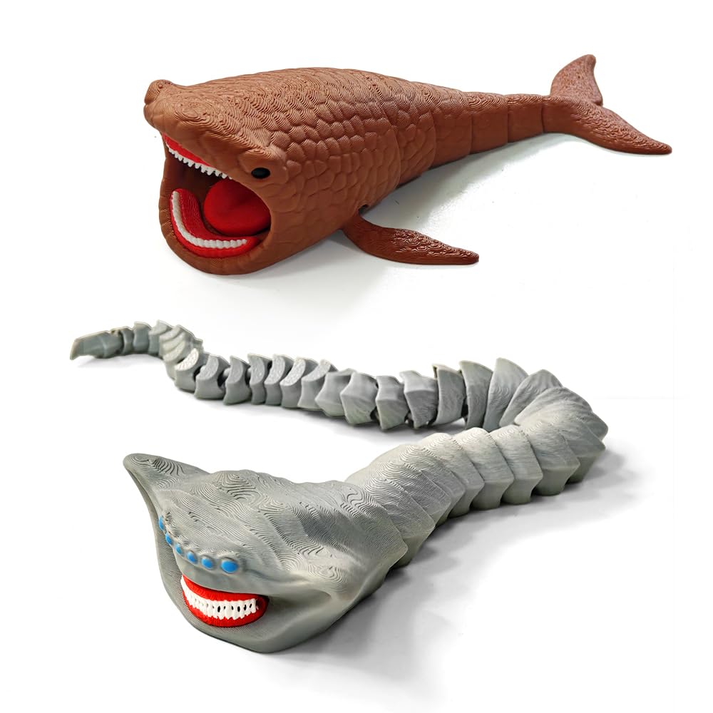 3D Printed Sea Monster Flexible And Articulated Stress Relief Toy Deep-Sea Creature Collectible Stress-Relieving Desk Unique Gift For Ocean Enthusiasts