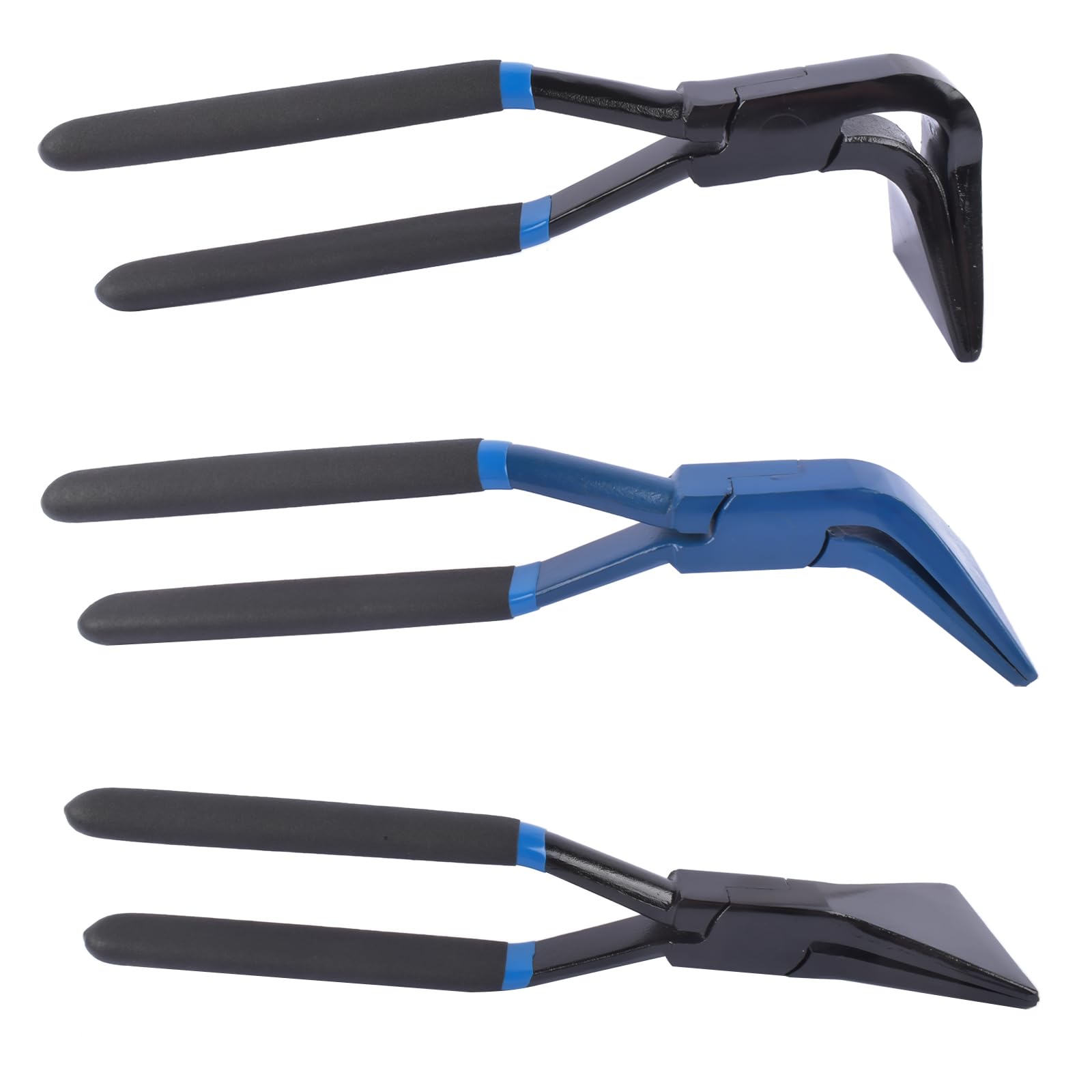 3 Pezzi Pinza piegatrice pinze per piegare le lamiere 0°, 45° e 90°, lunghezza circa 300 mm per tetto idraulico (Blu e Nero)