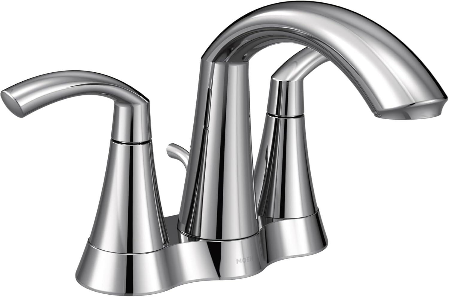 Moen Glyde Brushed Nickel Two-Handle High Arc Centerset Bathroom Faucet, 6172BN