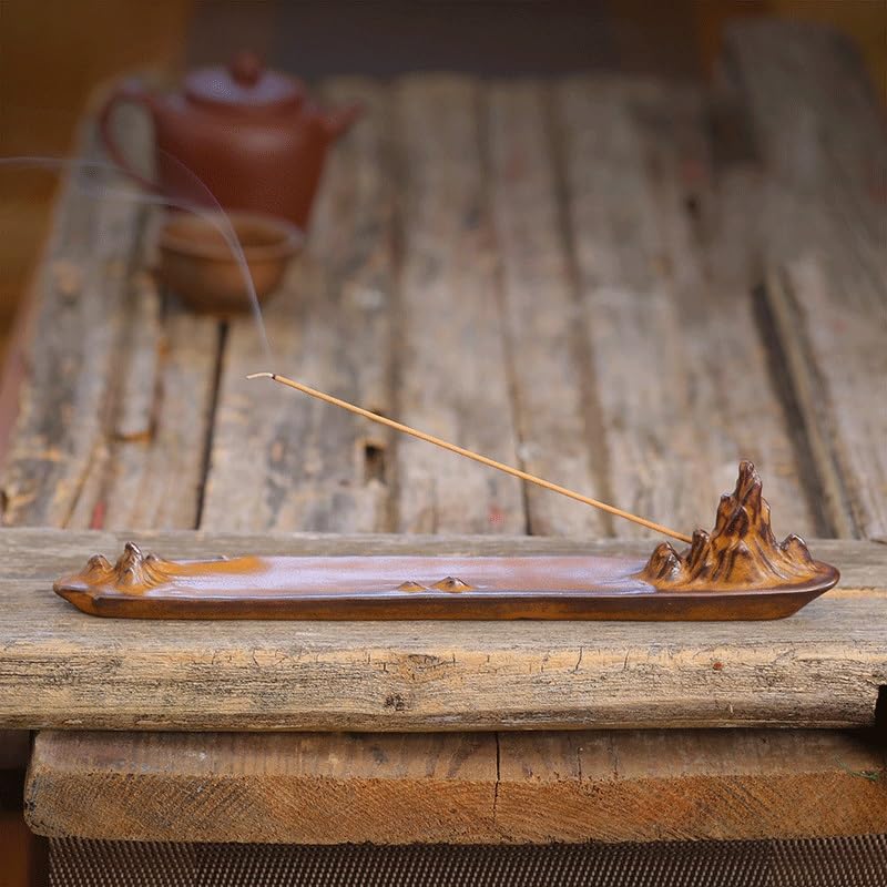 Portaincenso in ceramica per aromaterapia, con inserto per incenso in ceramica cinese, per casa e interni, fornace per incenso zen a riflusso (2)