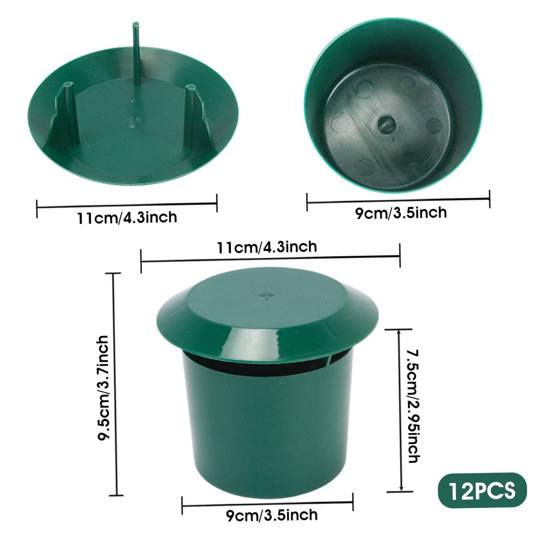 Trappola per lumache, Confezione da 12 contenitori in plastica PP per Prato da Giardino