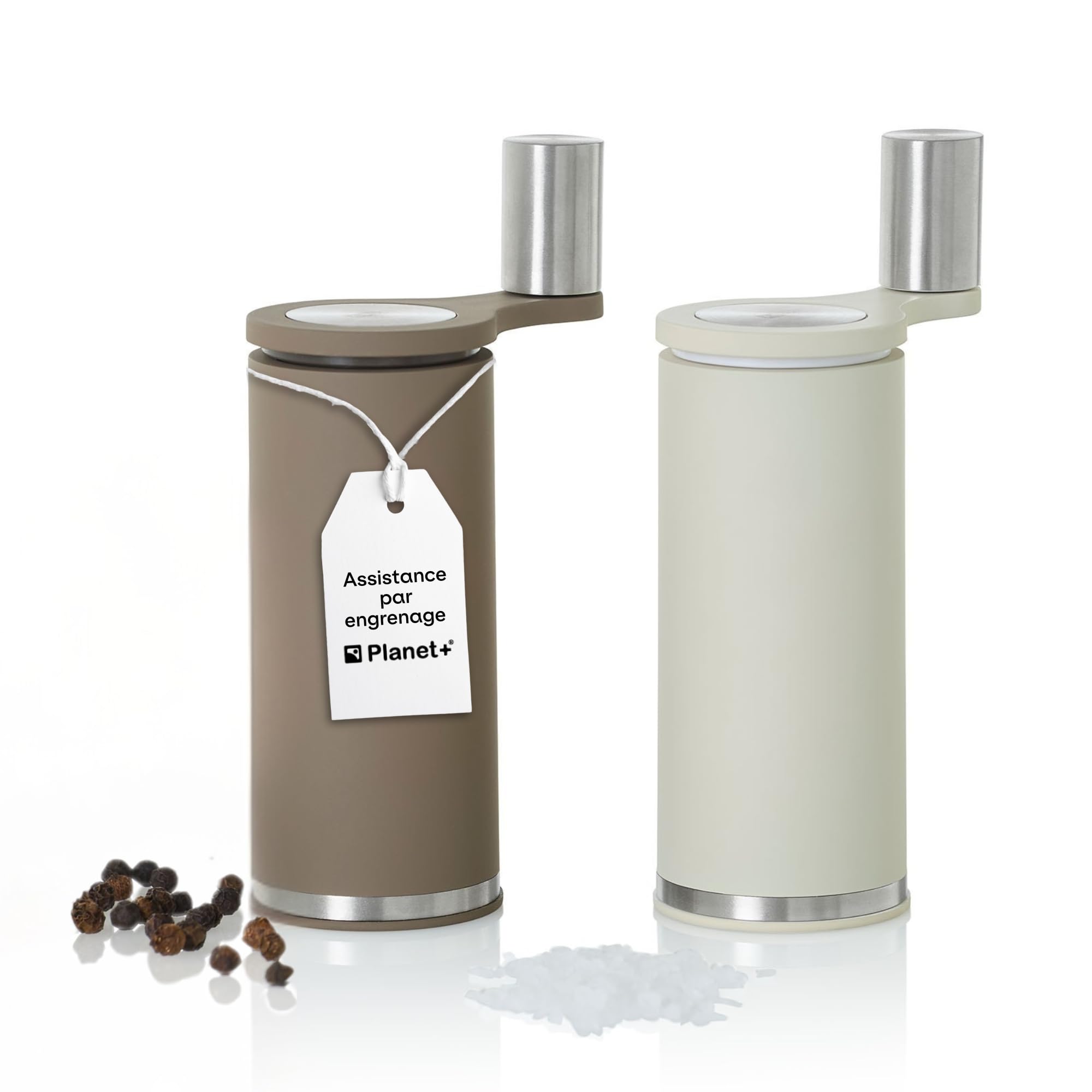 Moulin à poivre et sel à manivelle réglable lot de 2 SMOOS
