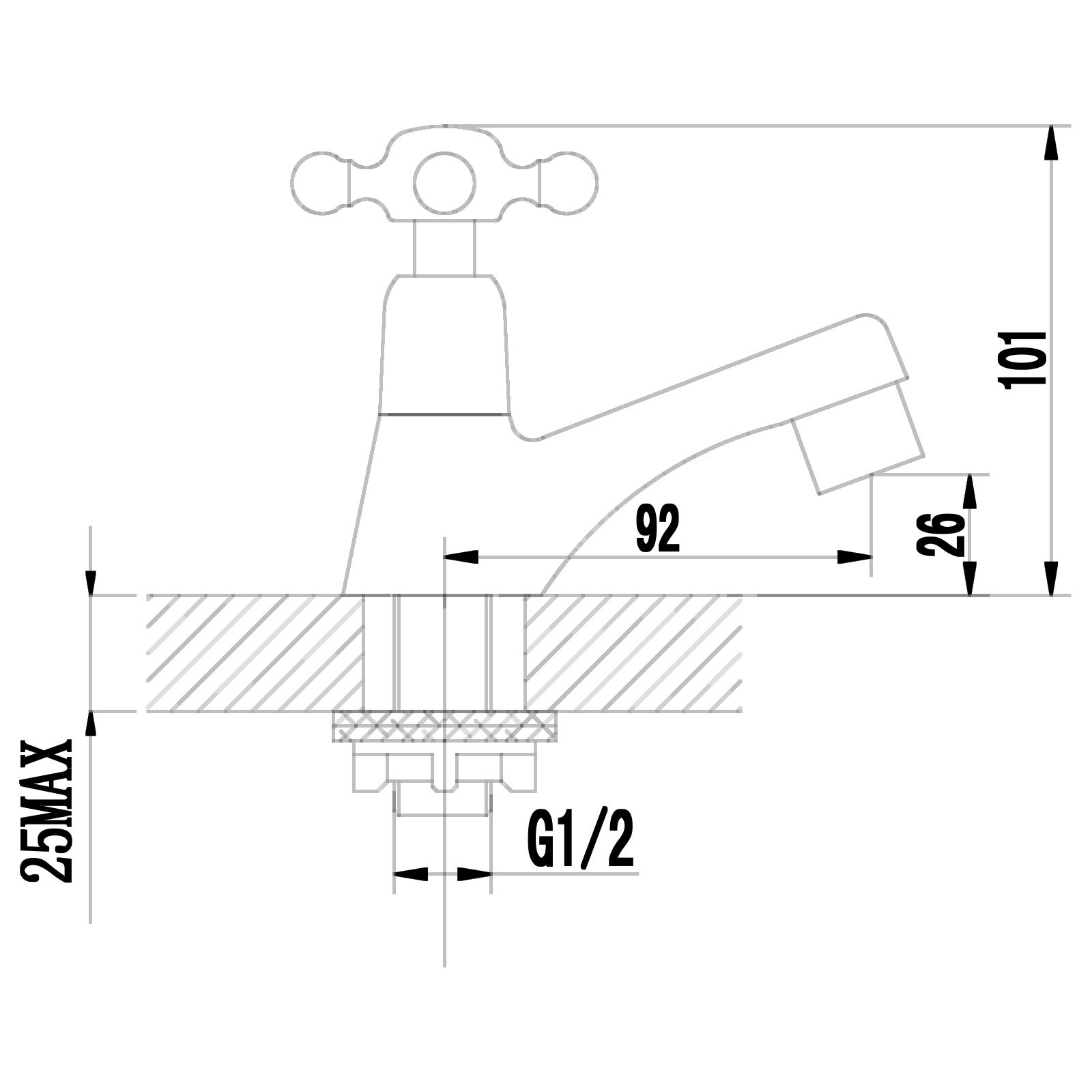 Sanitop-Wingenroth Robinet rétro en laiton Bronze