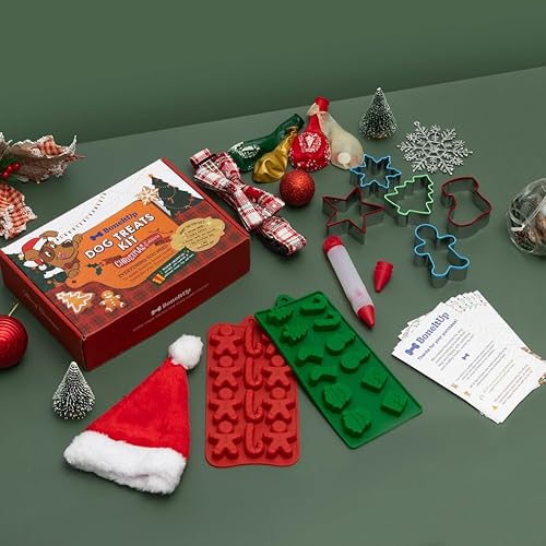 Miniatura 3 de Moldes de silicona de Navidad, moldes de silicona para hornear para perros, cortadores de galletas, recetas de Navidad, lazo, sombrero de perro, kit