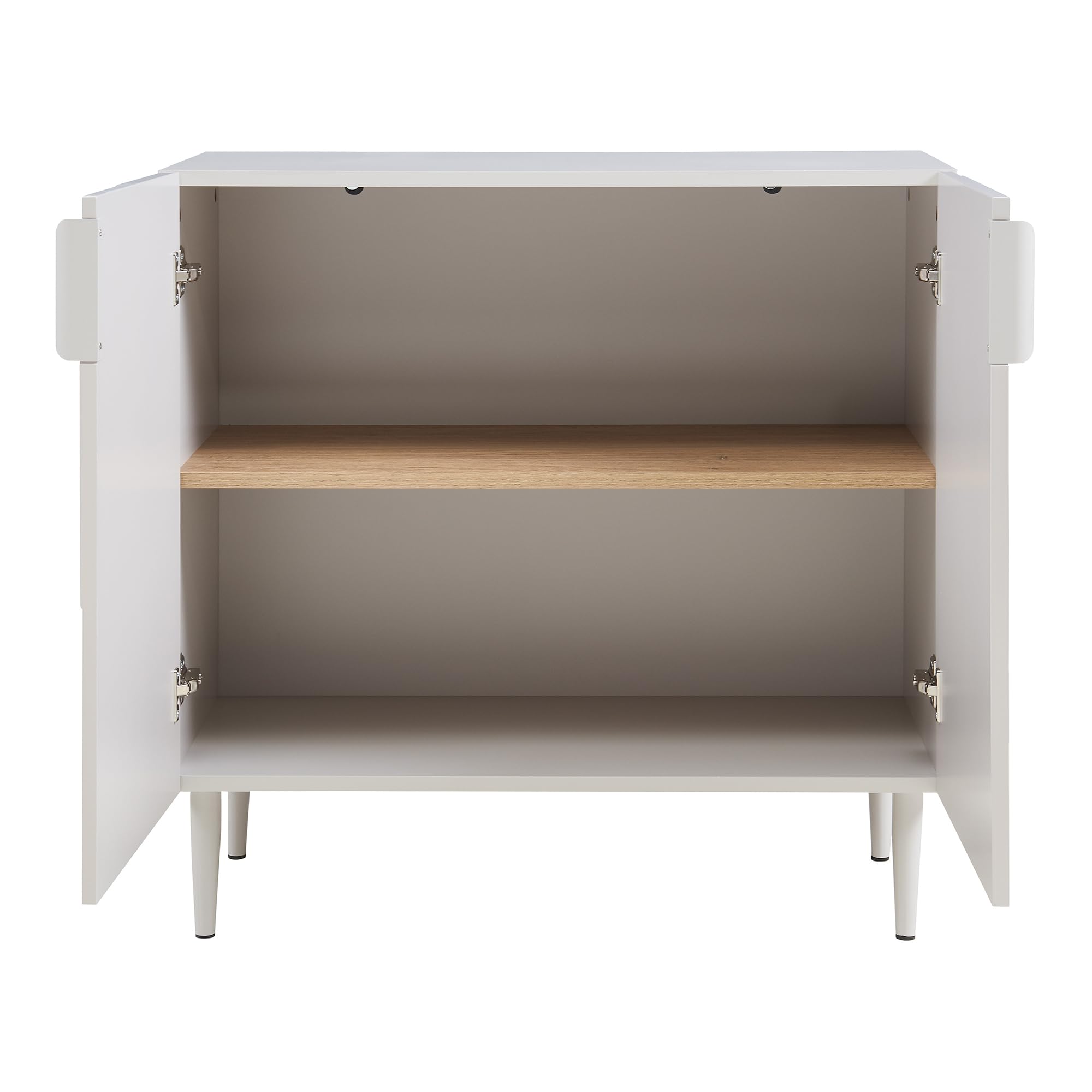 [en.casa] Aparador Starvili para Comedor 2 Puertas con Tiradores Decorativo Mueble de Salón con 2 Compartimentos Cerrados Mueble Auxiliar para Cocina MDF Metal 75 x 76 x 38 cm - Beige