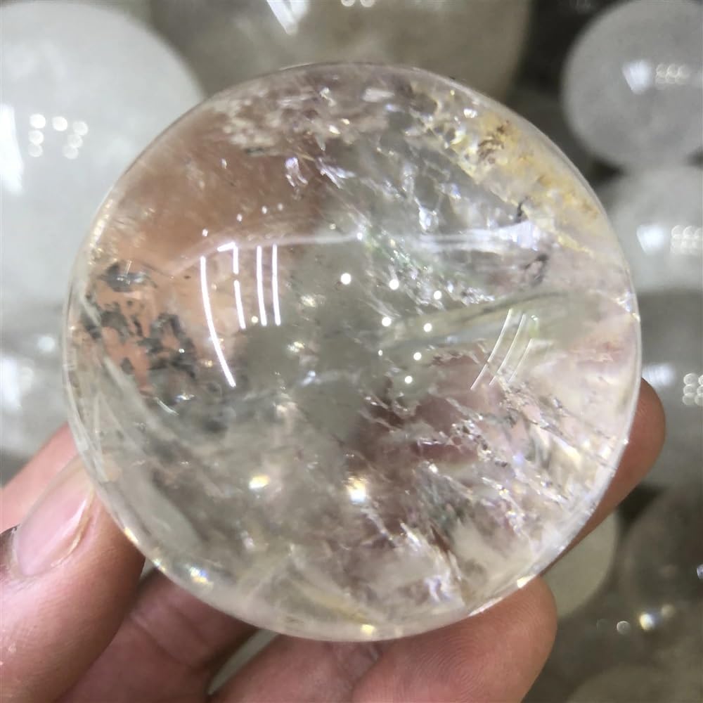 Stone Clear Quartz Crystal Spheres White Crystal Balls for Decoration(60-65mm)
