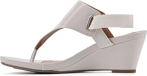Miniatura 4 de WHITE MOUNTAIN Sandalias de cuña para mujer All Dres Triangle Thong Sling-Back