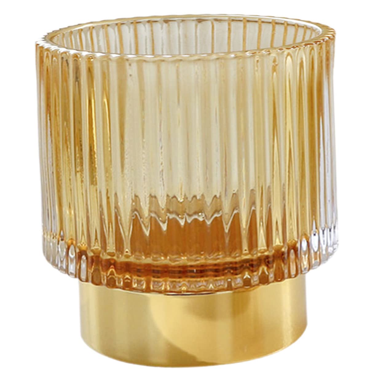Boîte à Pinceaux de Maquillage en Verre Épaissi, Bord Doré
