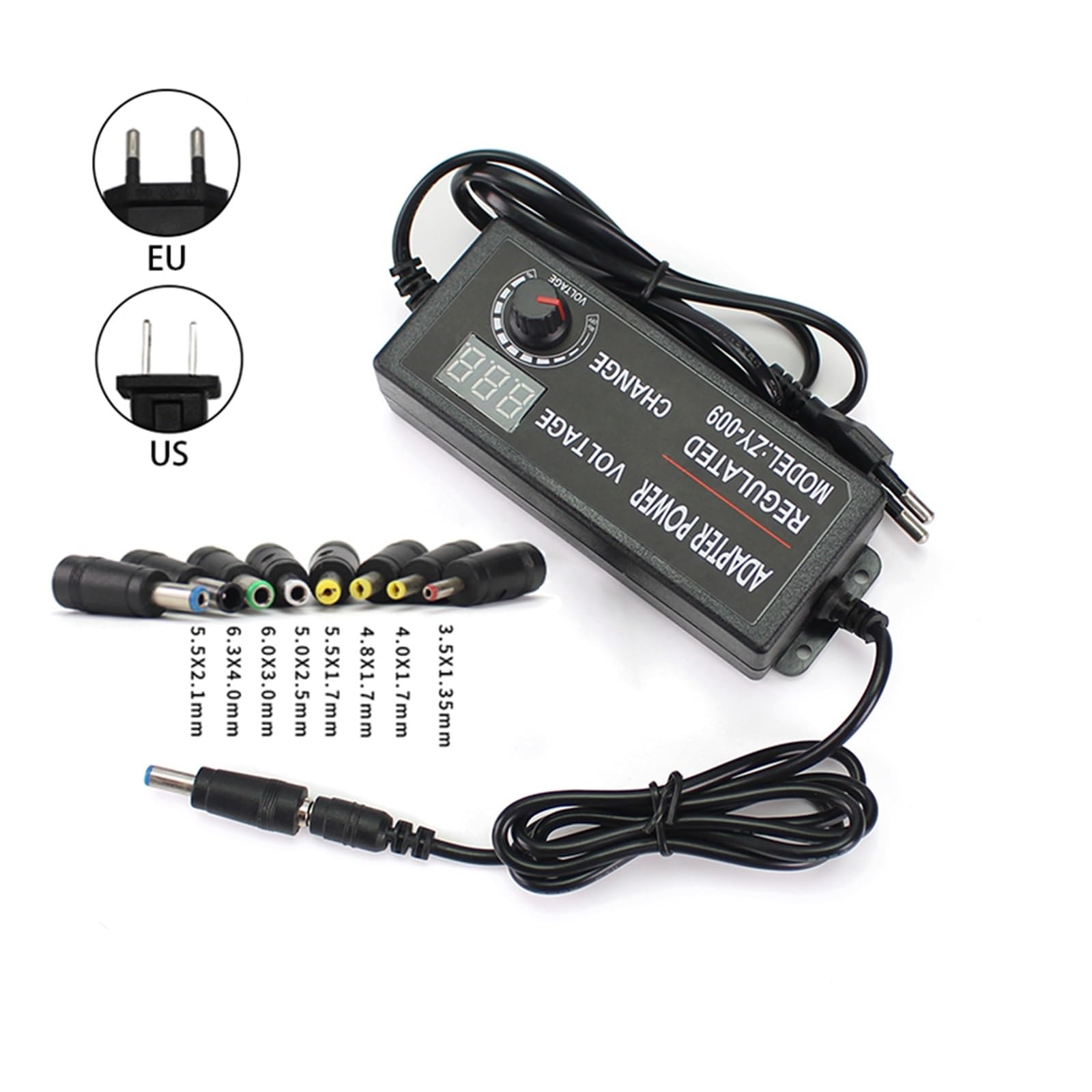 AC DC 220 V na 3 V, 5 V, 6 V, 9 V, 12 V, 15 V, 18 V, 24 V, regulowany zasilacz, 12 V, 2 A, 3 A, 5 A, zasilacz sieciowy, adapter 12 V (kolor: tylko adapter zasilania, rozmiar: 3 V - 24 V 3 A_US)