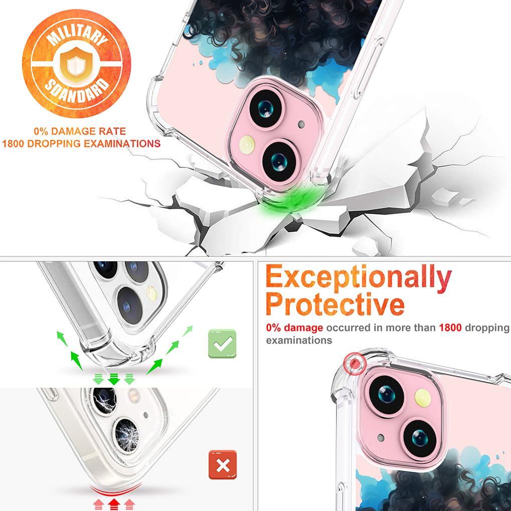 CCFUNCASE Cute IPhone 15 Case Clear For Women - Rugged Phone Case