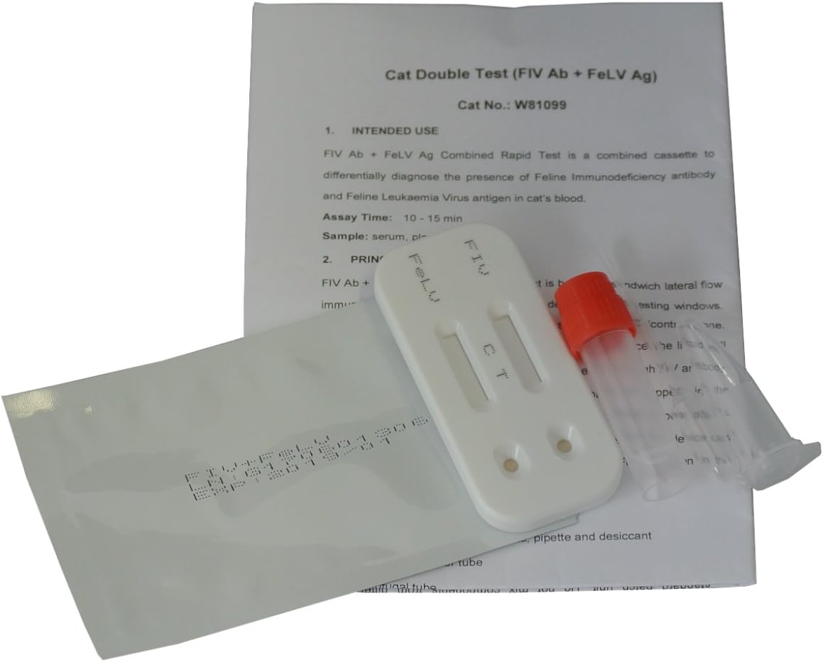 Cat Double Test Feline Immunodeficiency (FIV) & Leukaemia Virus (FeLV) Vet Kit (10 Tests)
