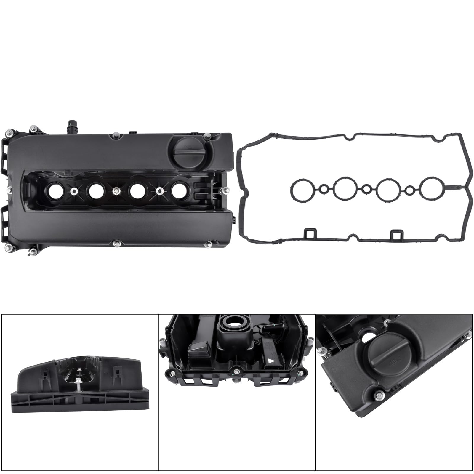Bisenya tapa de válvula + junta de tapa de válvula Compatible con Astra H Astra J Corsa E Insignia A Meriva Mokka/Mokka X Vectra C Zafira #55564395 55558673 50002115 689045057 ECVMG001 para 1.6 1.8