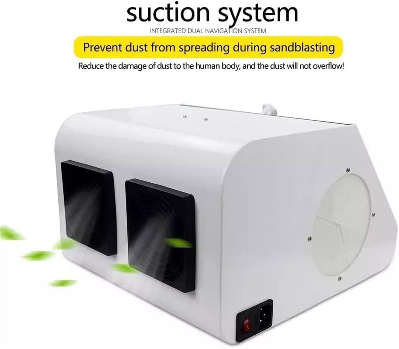 110 V-220 V Labor-Sandstrahl-Staubsammler, professioneller Dental-Staubsammler, Doppel-Saugsystem mit 5500 K Helligkeit, geeignet zum Aufsaugen von Sandstrahlstaub