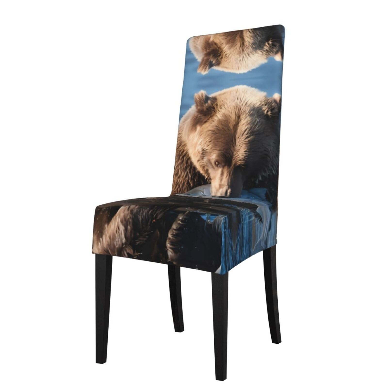 YYHHAOFA Wild Animal Hunting Fish Prints Protection Cover for Dining Chair - Stretch Slipcovers, Easy Refresh for Your Dining Room & Event Decor