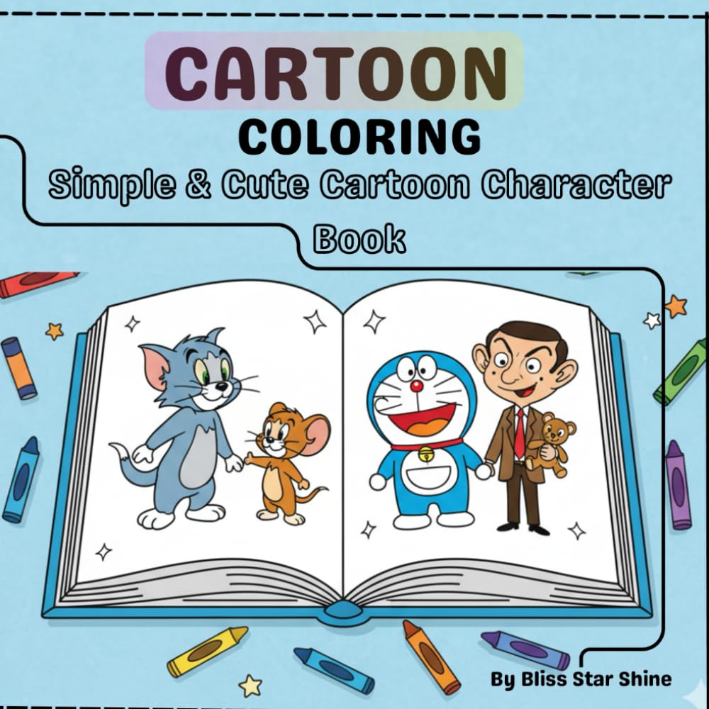 Cartoon Coloring: Simple & Cute Character Book