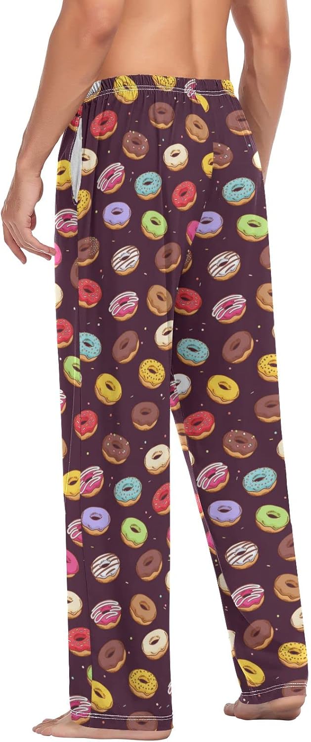 Ollabaky Men's Pajama Pants Cartoon Dinosaur Pjs Bottoms with Pockets Sleep Lounge Pants for Men - Image 5