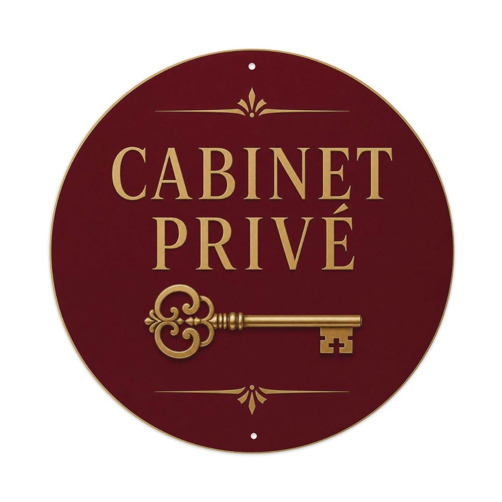 Olyhtr 8X8inch Classic Style Cabinet Prive Humor Notice French Heritage Typography Metal Tin Sign