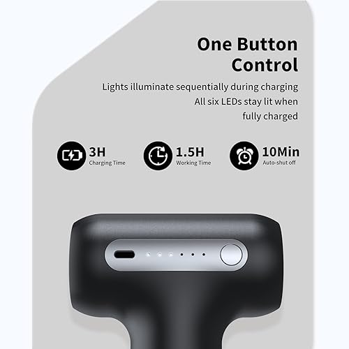 Miniatura 6 de Pistola de masaje de doble cabeza con mango de extensión, masajeador muscular de percusión de mano desmontable 3 en 1 para aliviar el dolor de