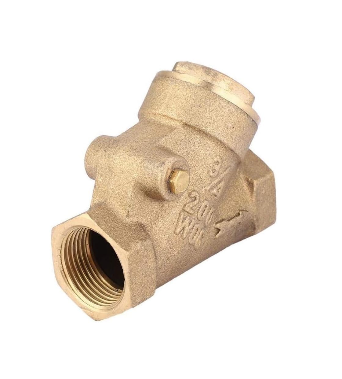 Genterun One Color 1 Pcs Npt 3/4In Thread Brass Y-Type One Way Check Valve - 1.6Mpa For Water And Gases Applications