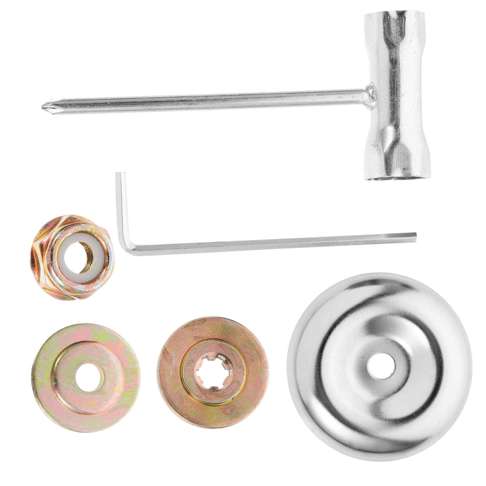 Mipcase 4sets Accessori per Tosaerba con Chiave di Ricambio e Disco Metallico per Decespugliatore per Giardinaggio e Manutenzione del Prato