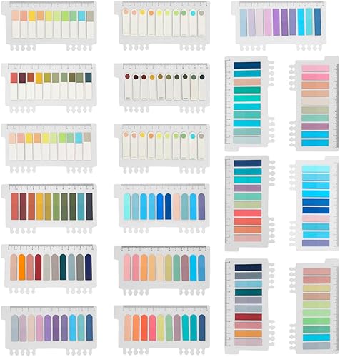 DaKuan 3800 marcadores de página transparentes con regla, pestañas de índice de PET impermeables para oficina, estudio, libros, 19 hojas, 200