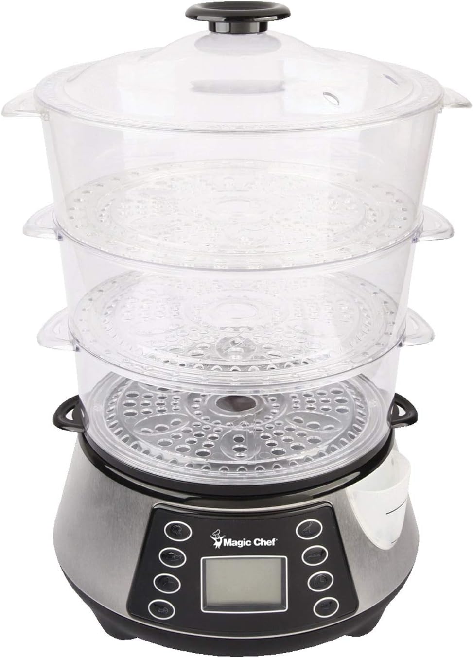 Magic Chef COMINHKPR23810 MCSFS12ST 3 Tier Food Steamer, Stainless Steel, 9.4X 15.4 X16.1